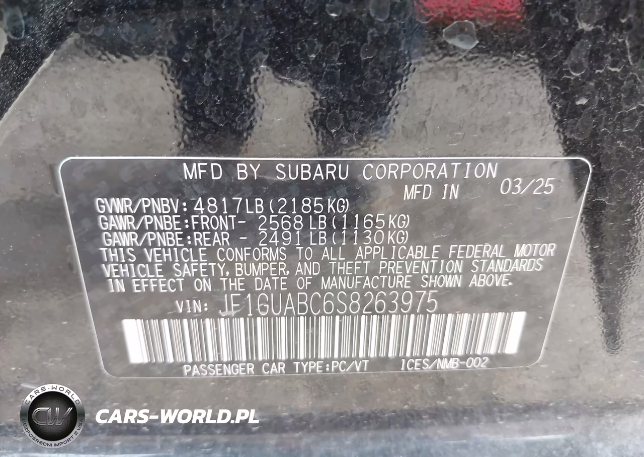 2025 Subaru Impreza Base 5-Door VIN:JF1GUABC6S8263975 - 9