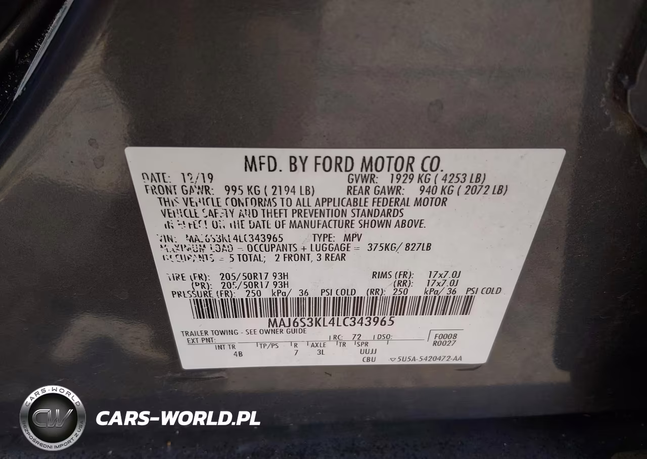 2020 Ford Ecosport Titanium VIN:MAJ6S3KL4LC343965 - 9