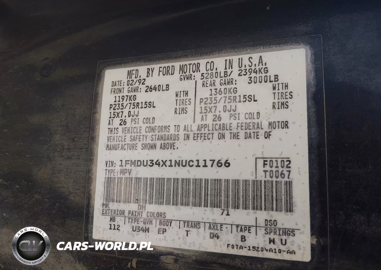 1992 Ford Explorer VIN:1FMDU34X1NUC11766 - 9