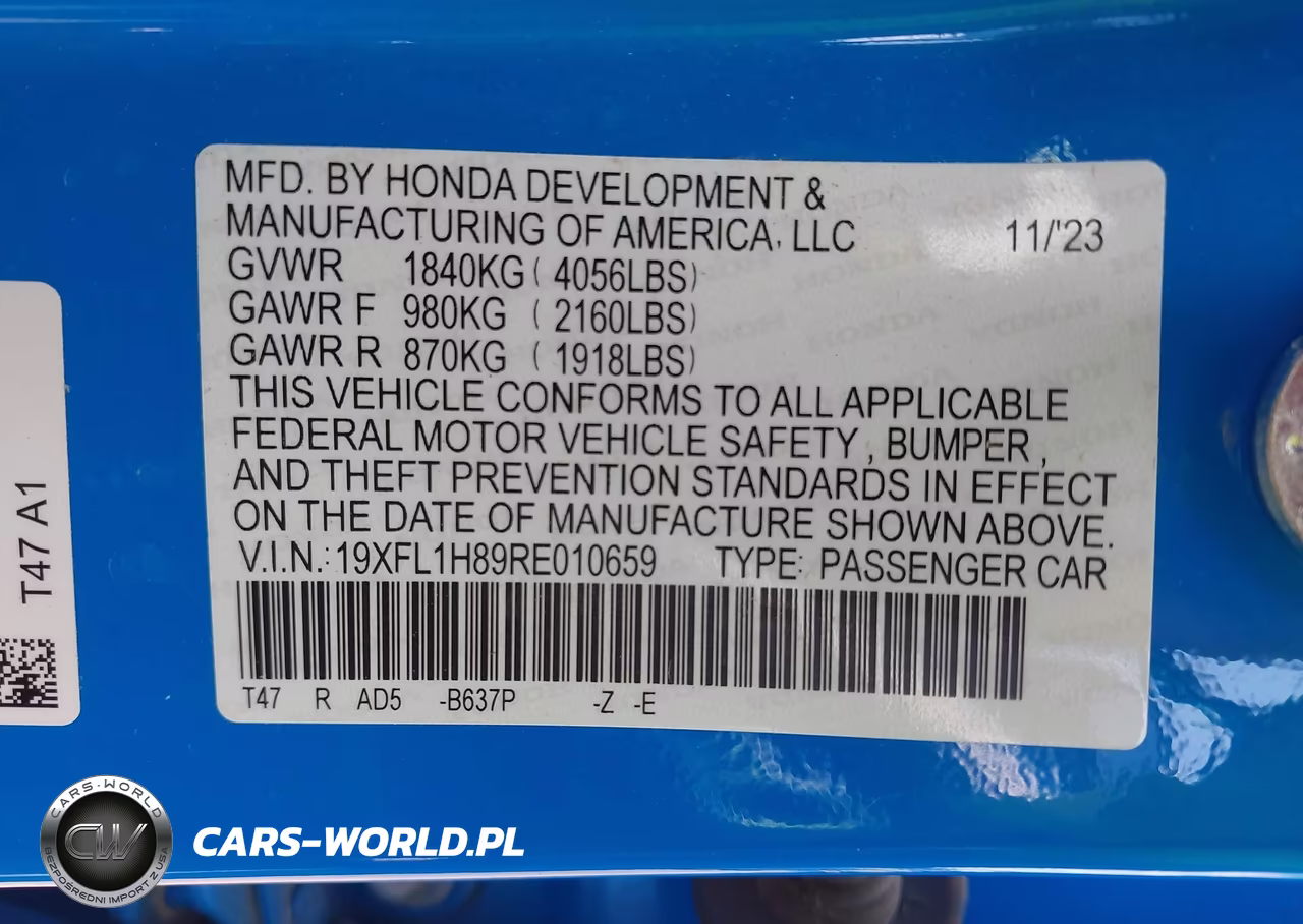 2024 Honda Civic Sport Touring VIN:19XFL1H89RE010659 - 9