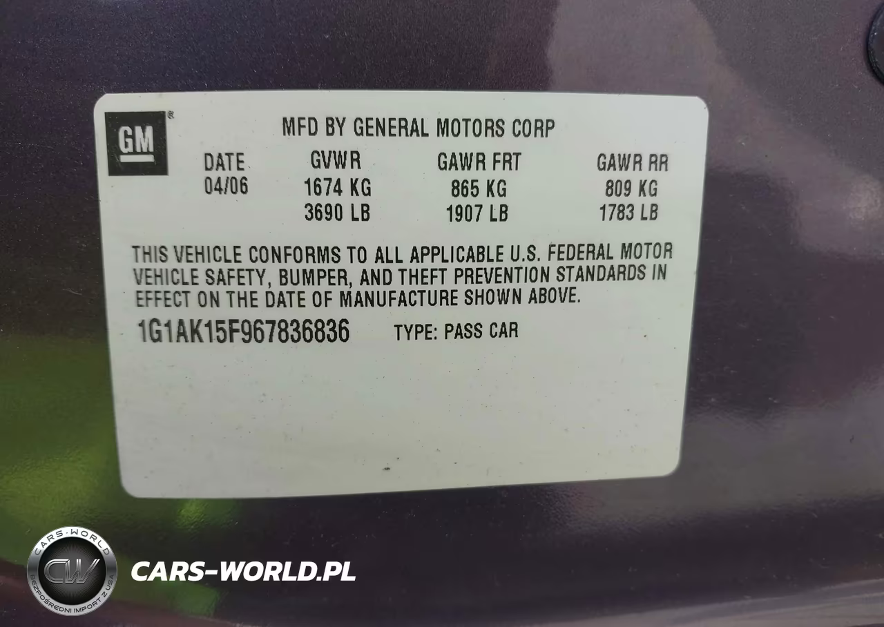 2006 Chevrolet Cobalt Ls VIN:1G1AK15F967836836 - 9