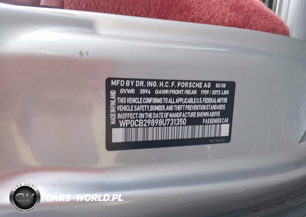 2008 Porsche Boxster Rs 60 Spyder VIN:WP0CB29898U731350 - 9