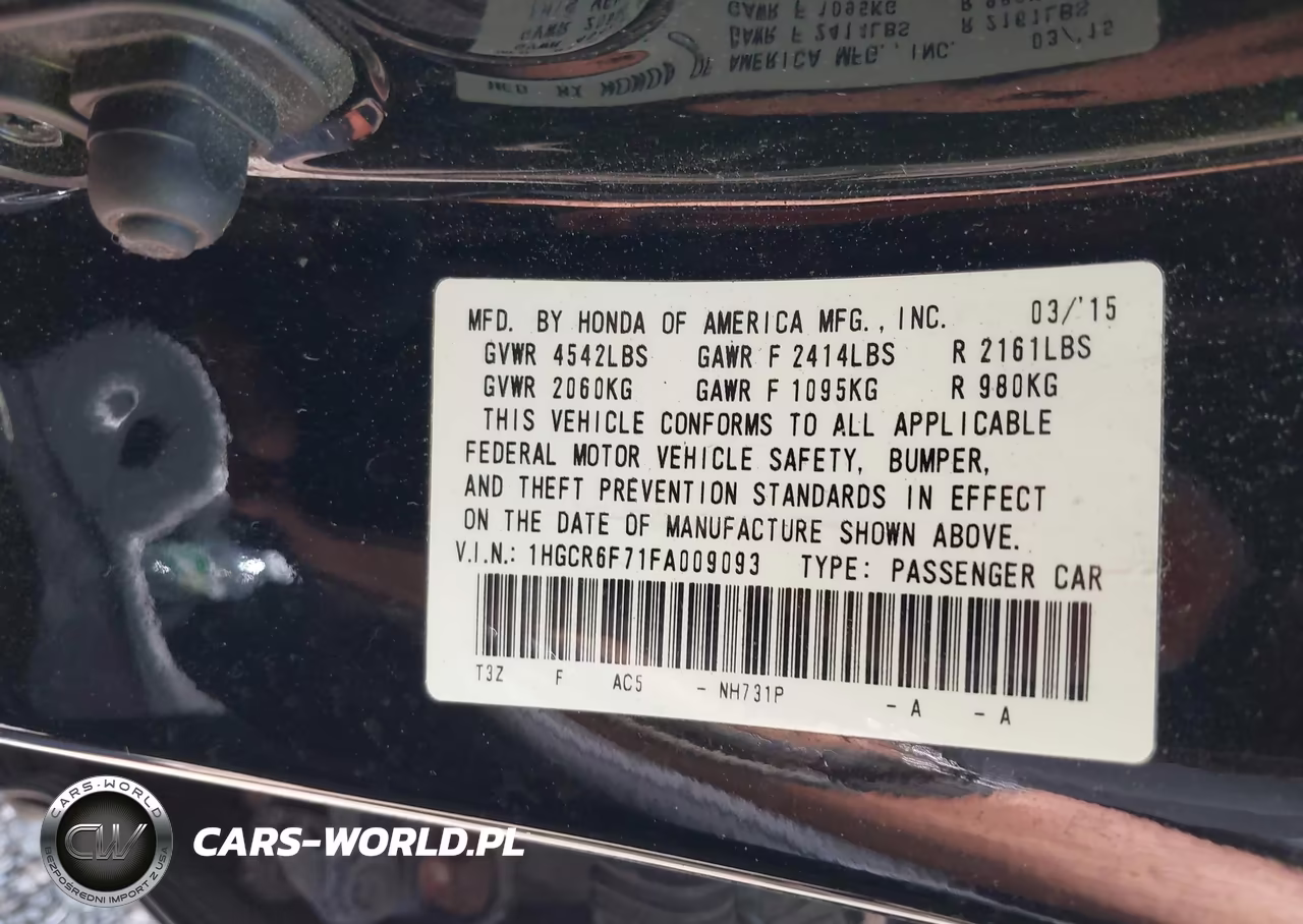 2015 Honda Accord Hybrid Touring VIN:1HGCR6F71FA009093 - 9
