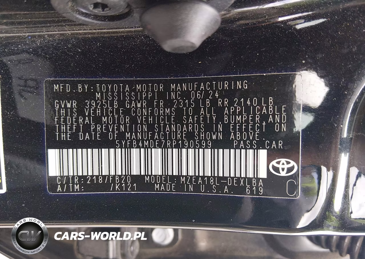 2024 Toyota Corolla Le VIN:5YFB4MDE7RP190599 - 9