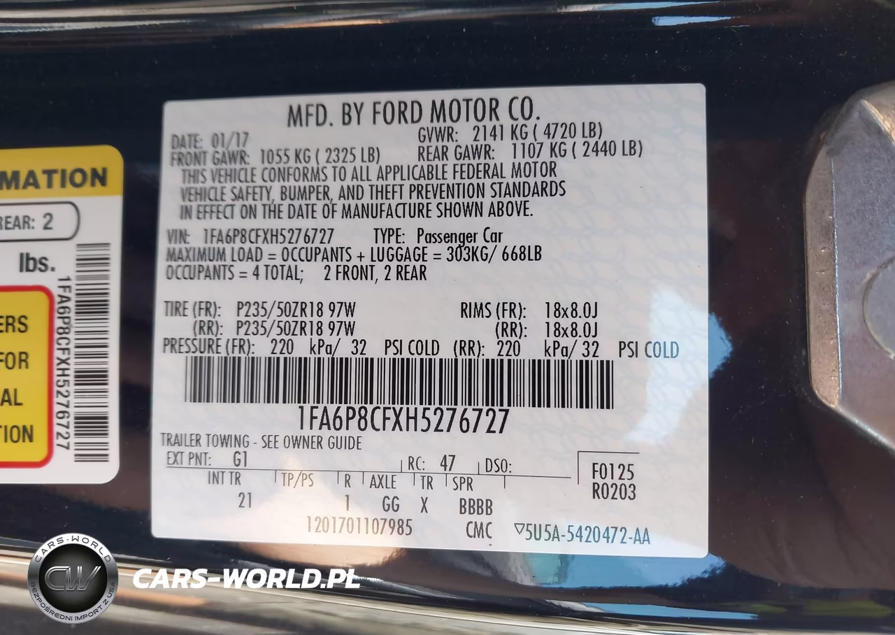 2017 Ford Mustang Gt VIN:1FA6P8CFXH5276727 - 9