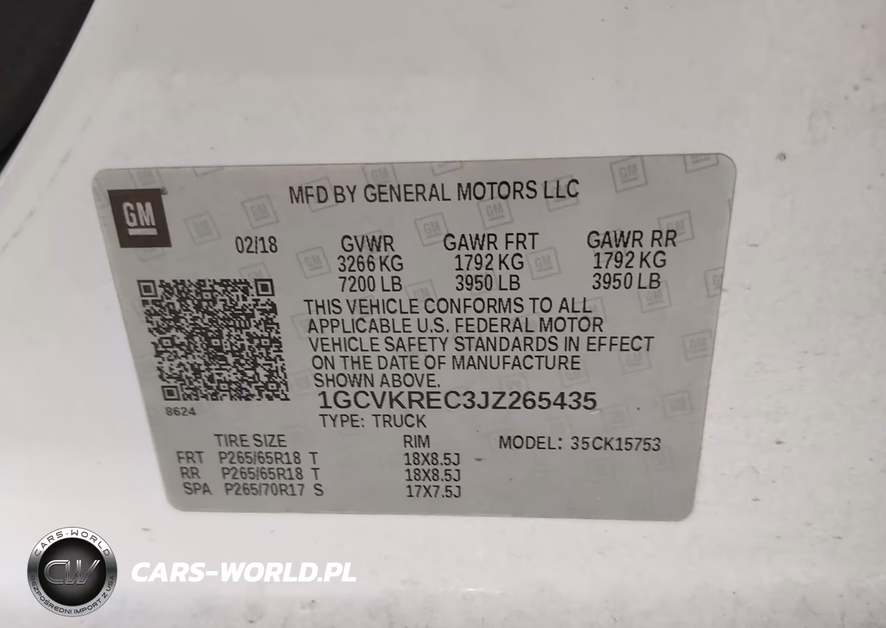 2018 Chevrolet Silverado 1500 2Lt VIN:1GCVKREC3JZ265435 - 9