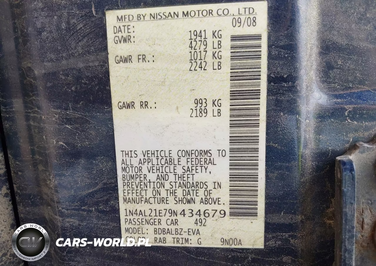 2009 Nissan Altima 2.5 S VIN:1N4AL21E79N434679 - 9