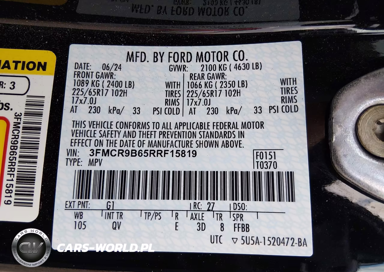 2024 Ford Bronco Sport Big Bend VIN:3FMCR9B65RRF15819 - 9