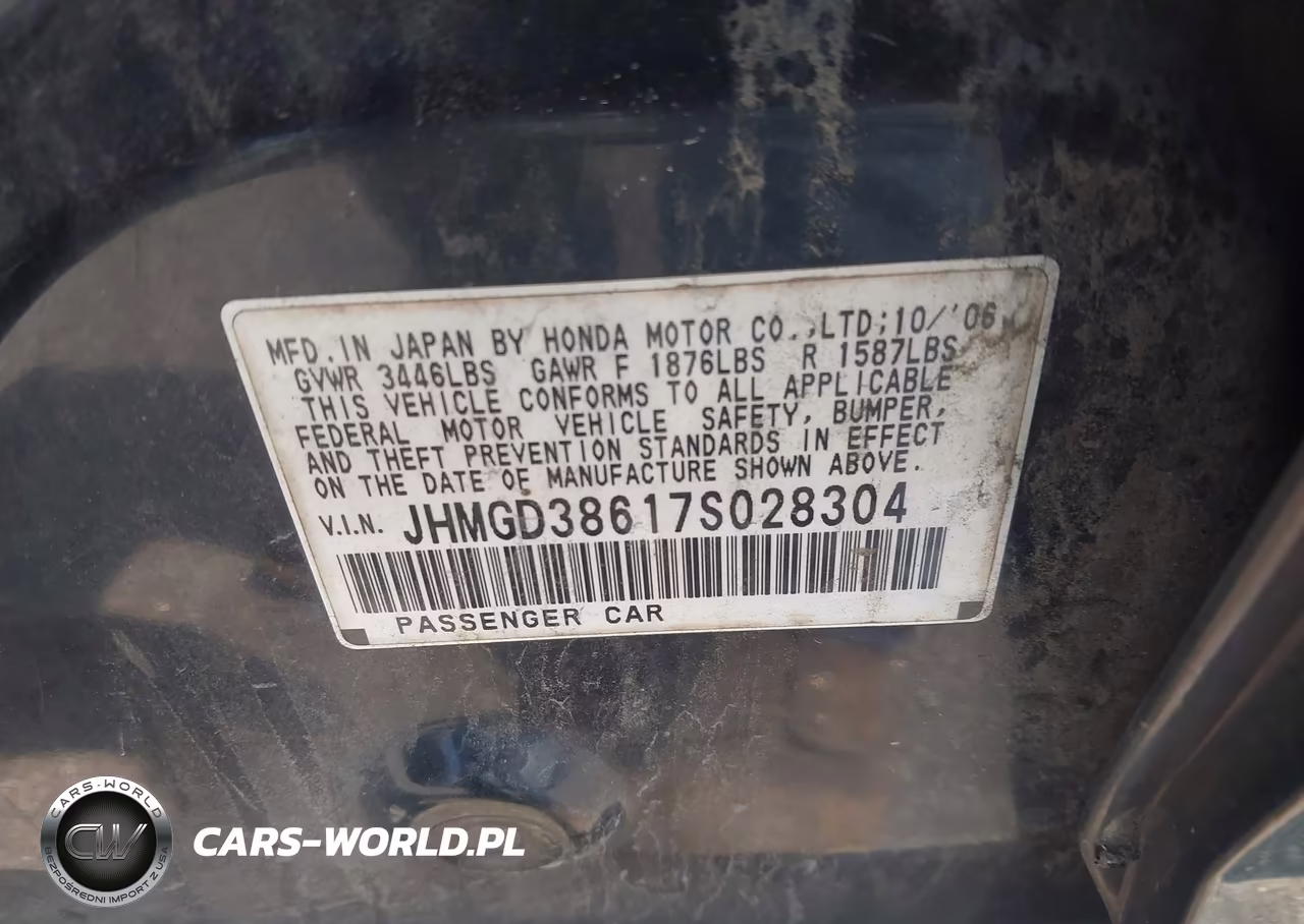 2007 Honda Fit Sport VIN:JHMGD38617S028304 - 9