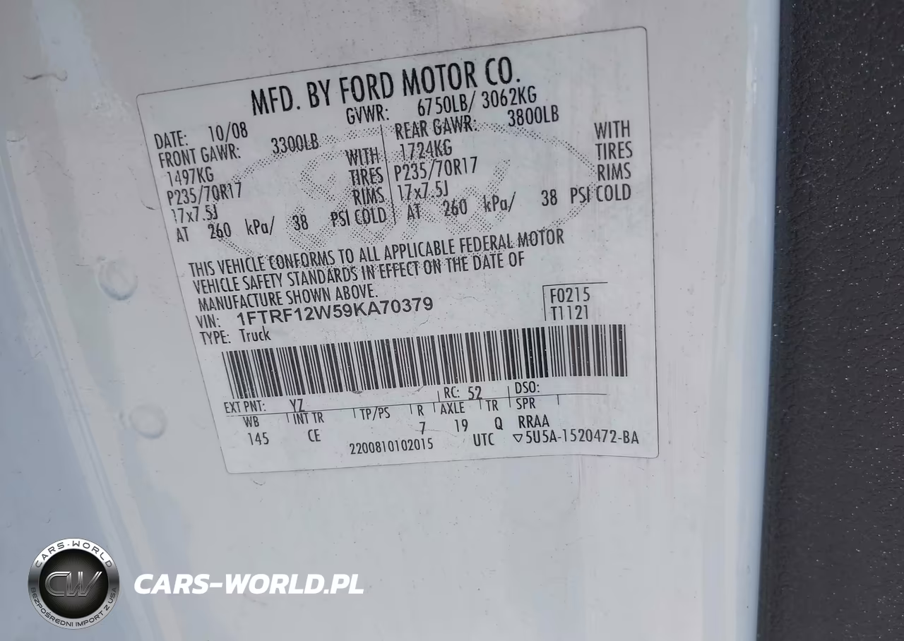 2009 Ford F-150 Stx-Xl-Xl W-Midbox Prep-Xlt-Xlt W-Midbox Prep VIN:1FTRF12W59KA70379 - 9
