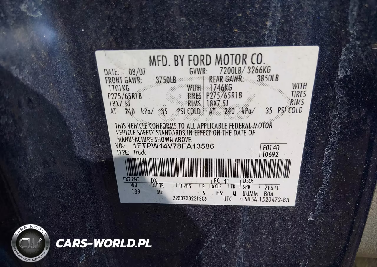2008 Ford F-150 60Th Anniversary-Fx4-King Ranch-Lariat-Xlt VIN:1FTPW14V78FA13586 - 9