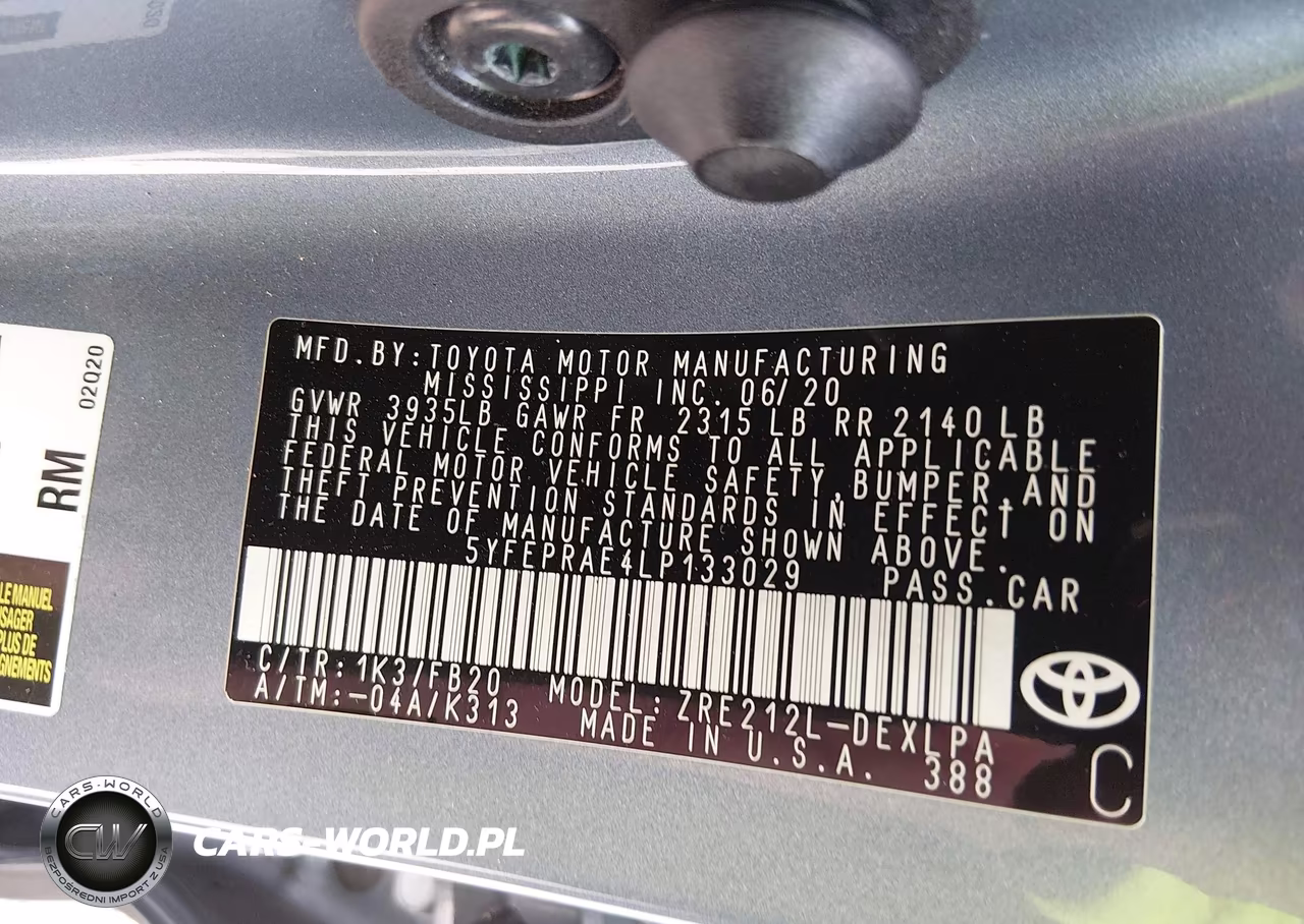 2020 Toyota Corolla Le VIN:5YFEPRAE4LP133029 - 9