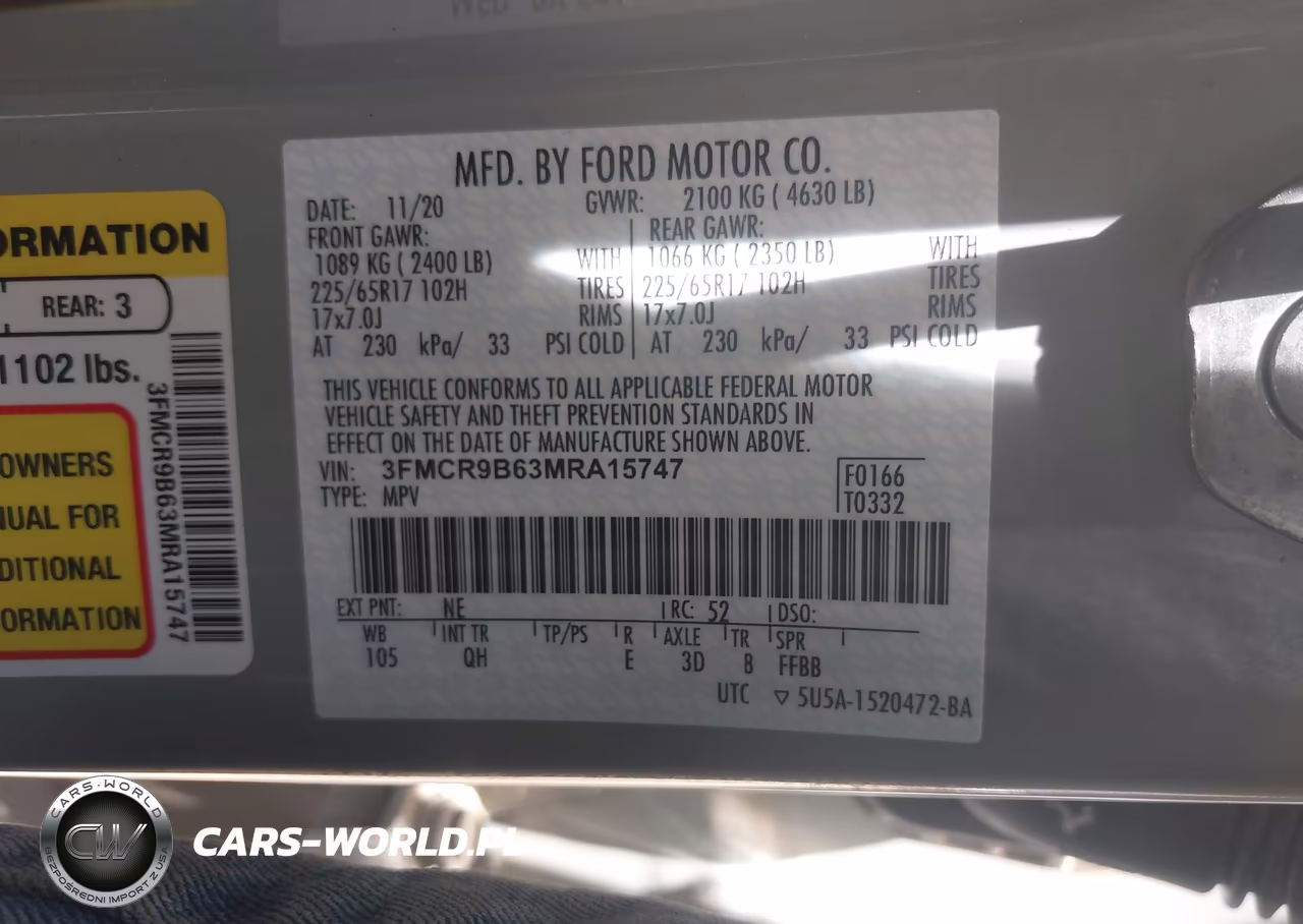 2021 Ford Bronco Sport Big Bend VIN:3FMCR9B63MRA15747 - 9
