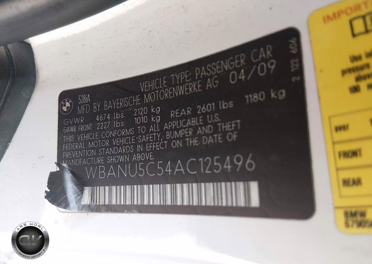 2010 BMW 528I VIN:WBANU5C54AC125496 - 9