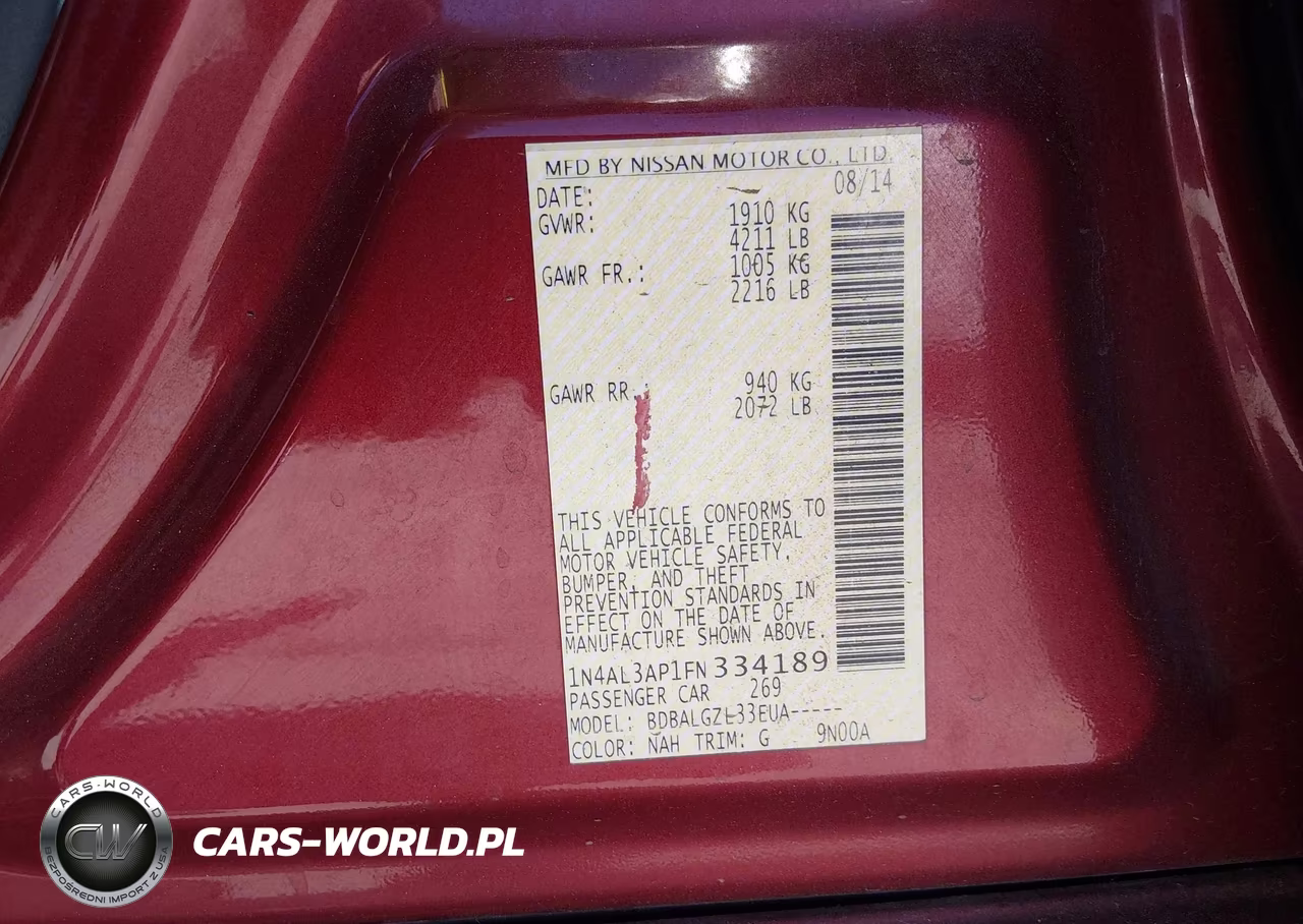 2015 Nissan Altima 2.5-2.5 S-2.5 Sl-2.5 Sv VIN:1N4AL3AP1FN334189 - 9