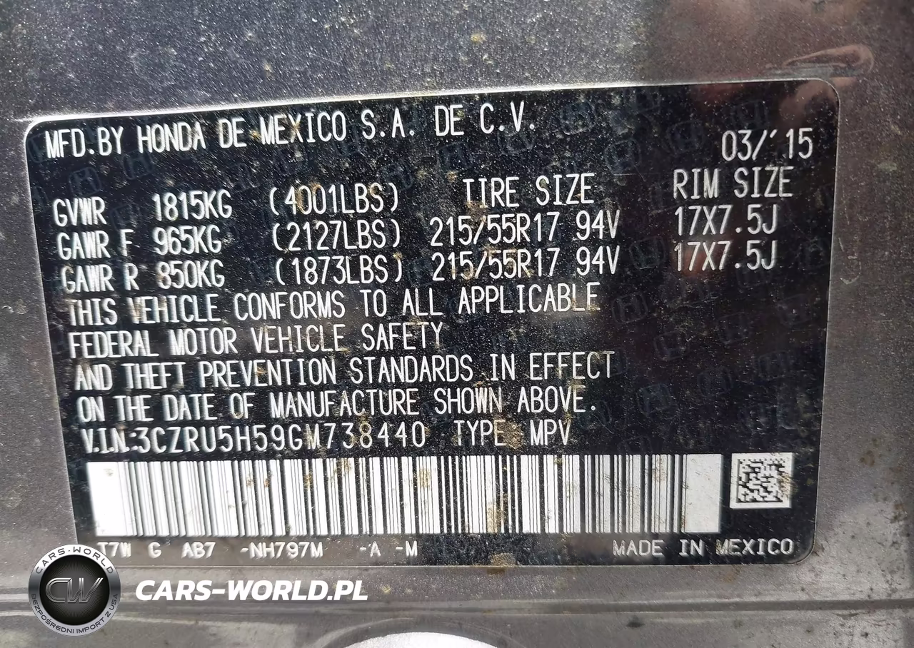 2016 Honda Hr-V Ex VIN:3CZRU5H59GM738440 - 9