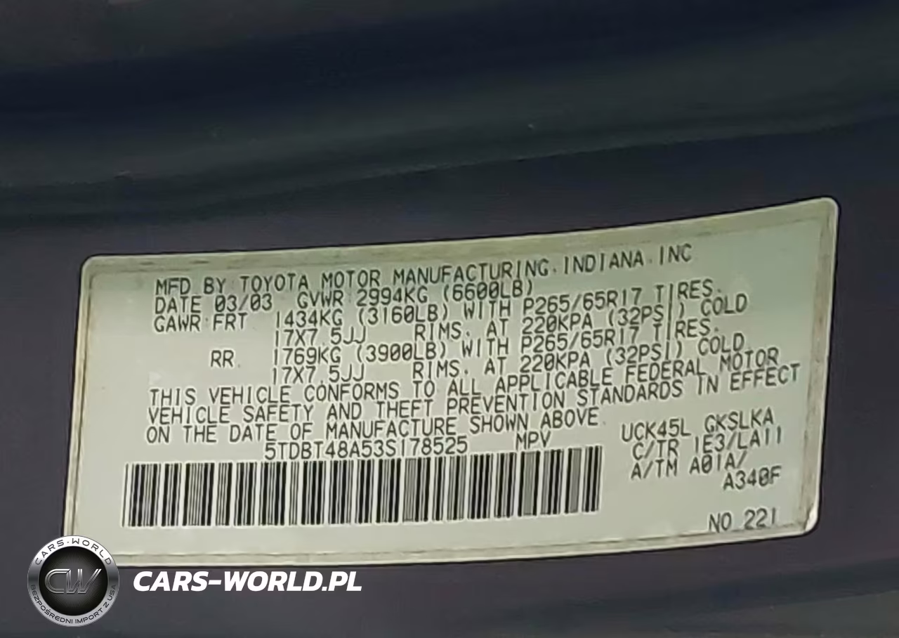 2003 Toyota Sequoia Limited V8 VIN:5TDBT48A53S178525 - 9