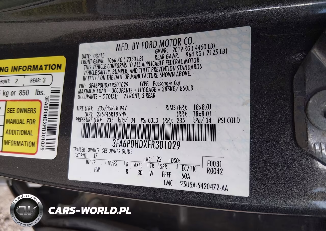 2015 Ford Fusion Se VIN:3FA6P0HDXFR301029 - 9