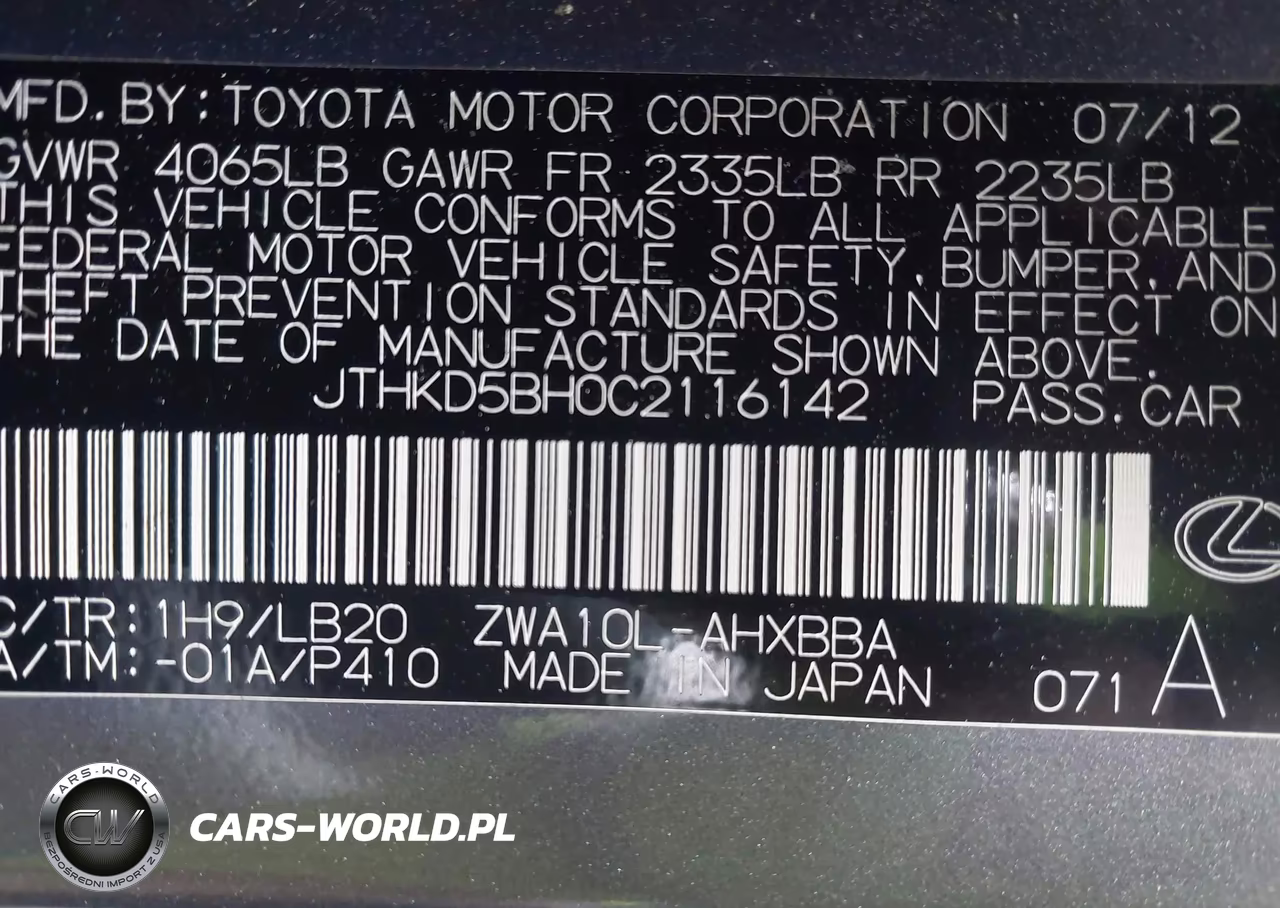 2012 Lexus Ct 200H Premium VIN:JTHKD5BH0C2116142 - 9