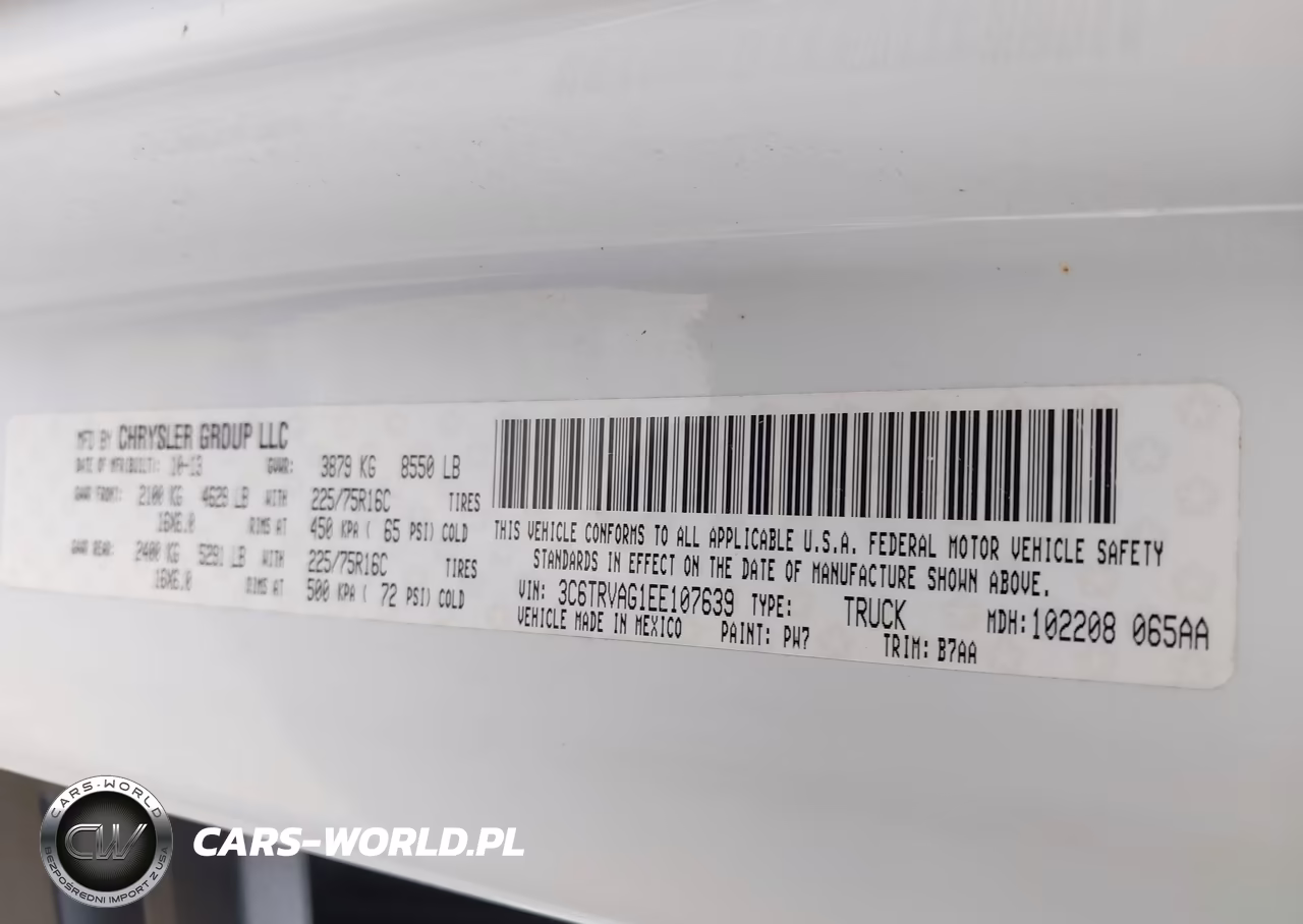 2014 Ram Promaster 1500 Low Roof VIN:3C6TRVAG1EE107639 - 9