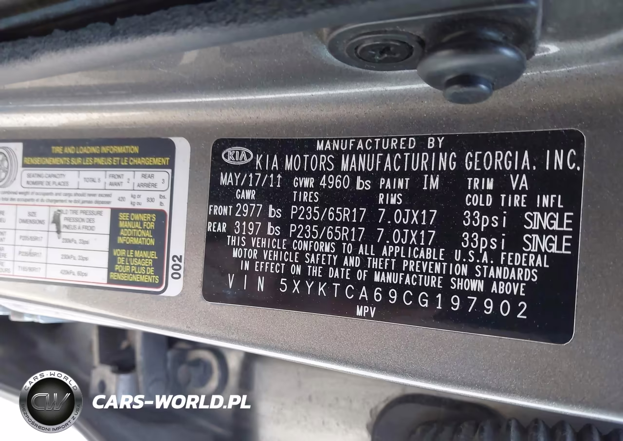 2012 Kia Sorento Lx VIN:5XYKTCA69CG197902 - 9