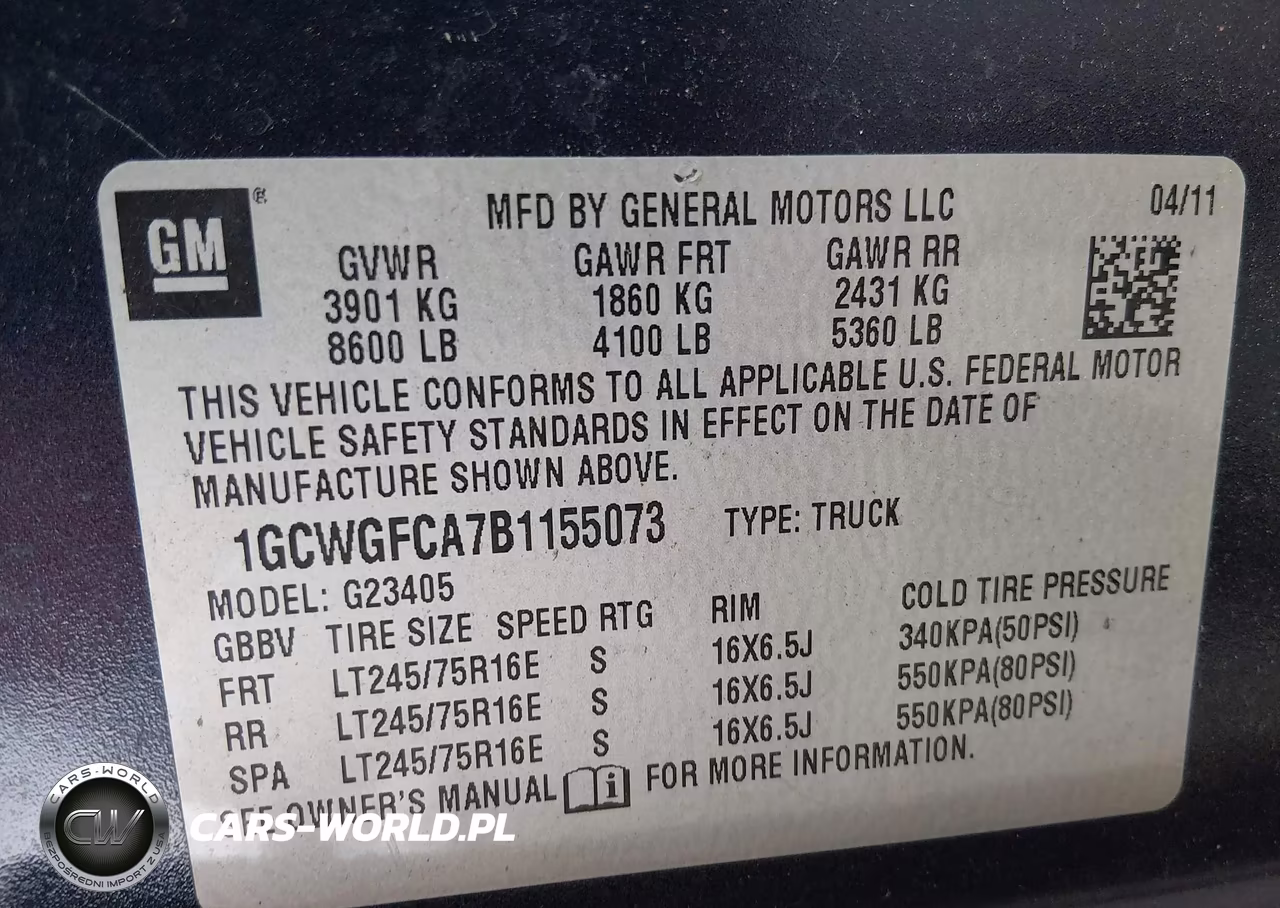 2011 Chevrolet Express 2500 Work Van VIN:1GCWGFCA7B1155073 - 9