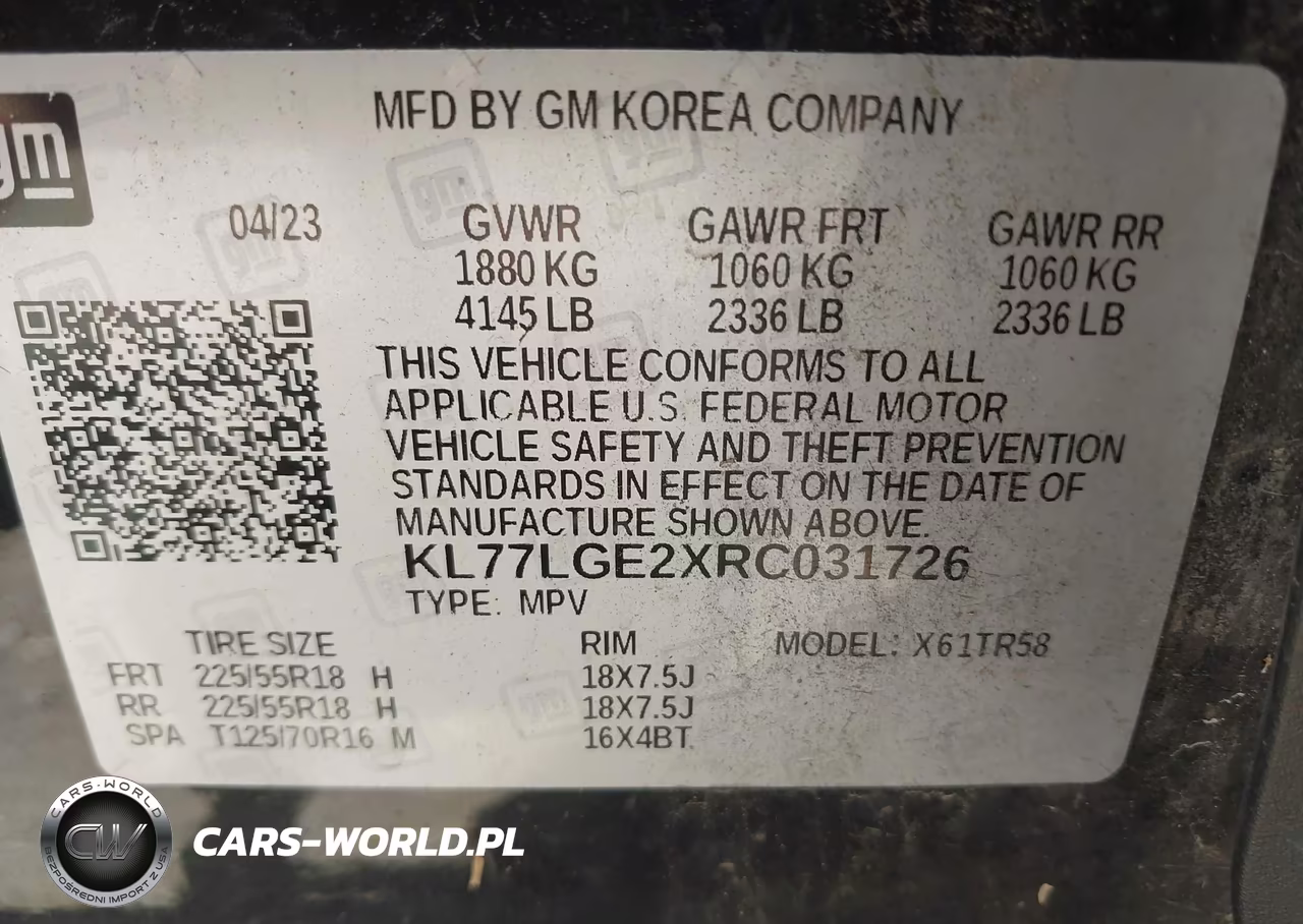 2024 Chevrolet Trax Fwd 1Rs VIN:KL77LGE2XRC031726 - 9