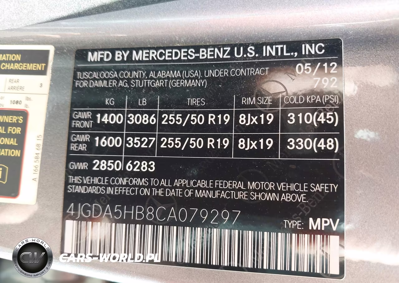 2012 Mercedes-Benz Ml 350 4Matic VIN:4JGDA5HB8CA079297 - 9
