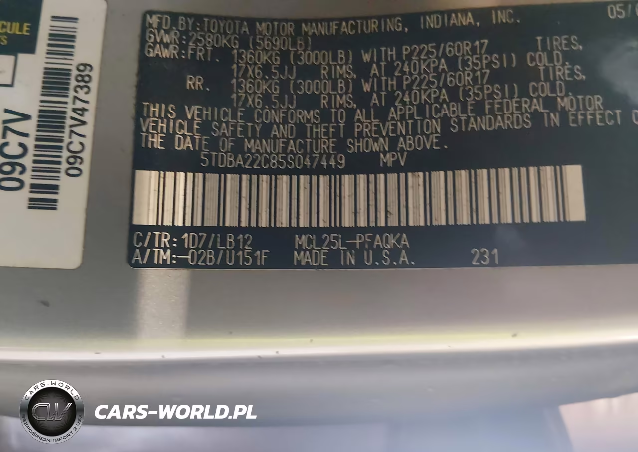 2005 Toyota Sienna Xle Limited VIN:5TDBA22C85S047449 - 9
