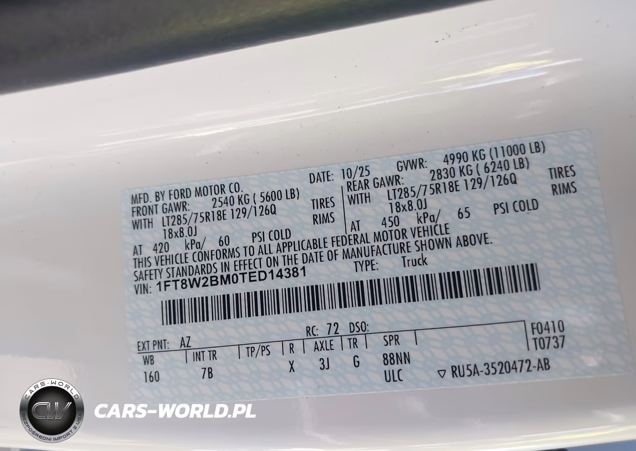 2026 Ford F-250 Platinum VIN:1FT8W2BM0TED14381 - 9
