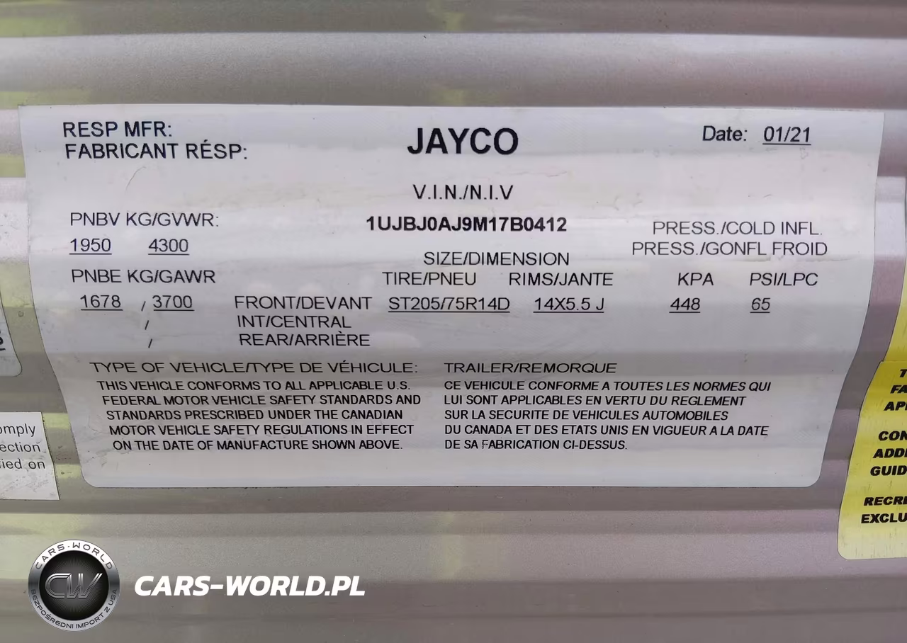 2021 Jayco Other VIN:1UJBJ0AJ9M17B0412 - 9