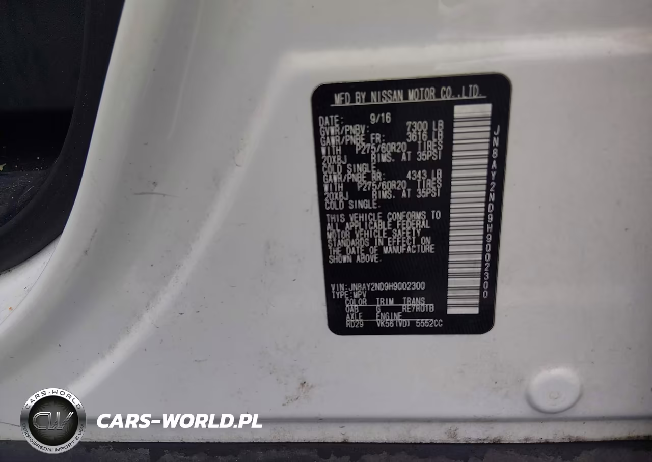2017 Nissan Armada Sl VIN:JN8AY2ND9H9002300 - 9