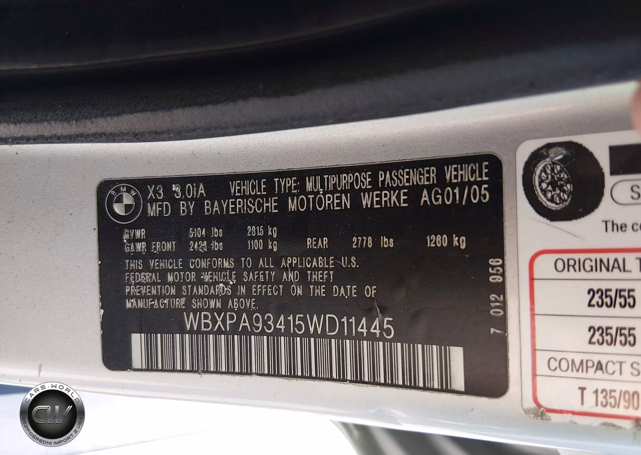 2005 BMW X3 3.0I VIN:WBXPA93415WD11445 - 9
