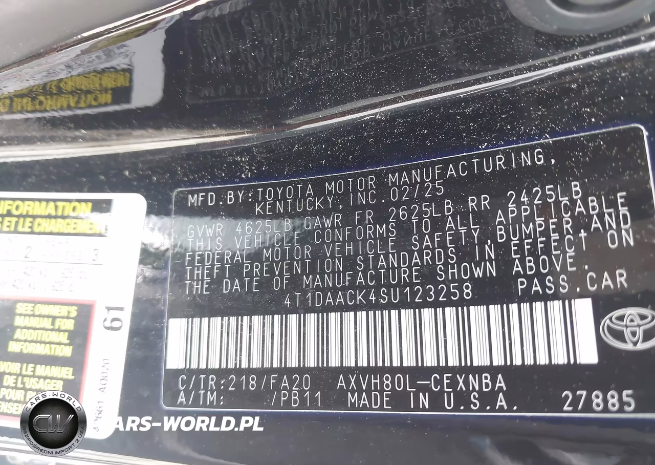 2025 Toyota Camry Le VIN:4T1DAACK4SU123258 - 9