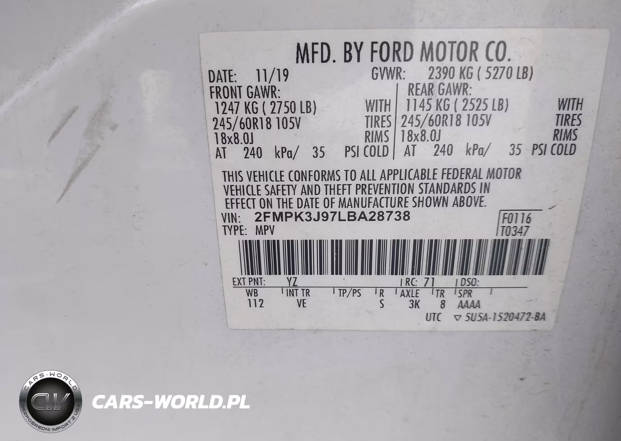 2020 Ford Edge Sel VIN:2FMPK3J97LBA28738 - 9
