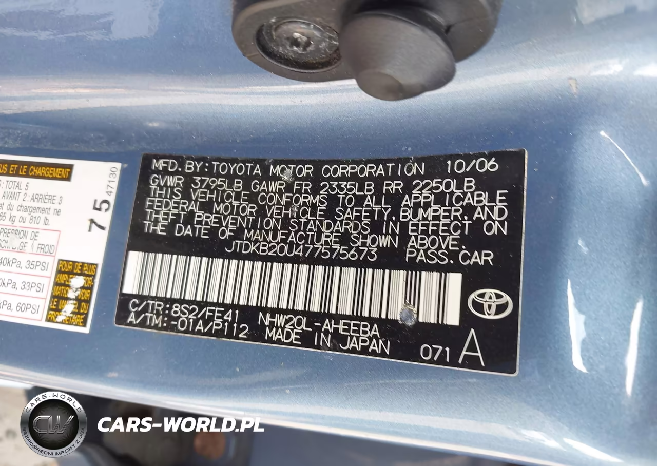 2007 Toyota Prius VIN:JTDKB20U477575673 - 9