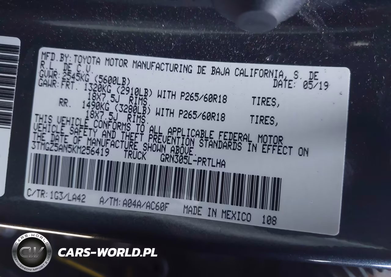 2019 Toyota Tacoma Limited VIN:3TMGZ5AN5KM256419 - 9