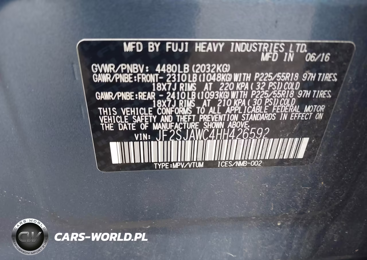 2017 Subaru Forester 2.5I Touring VIN:JF2SJAWC4HH426592 - 9