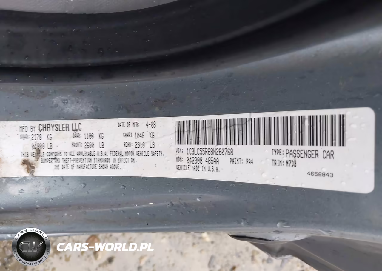 2008 Chrysler Sebring Touring VIN:1C3LC55R68N260768 - 9