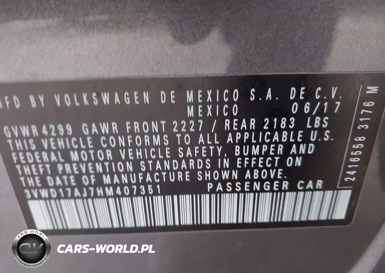 2017 Volkswagen Jetta 1.8T Sport VIN:3VWD17AJ7HM407351 - 9
