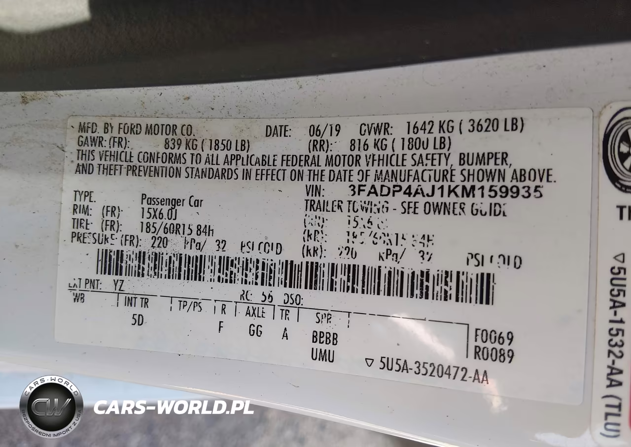 2019 Ford Fiesta S VIN:3FADP4AJ1KM159935 - 9