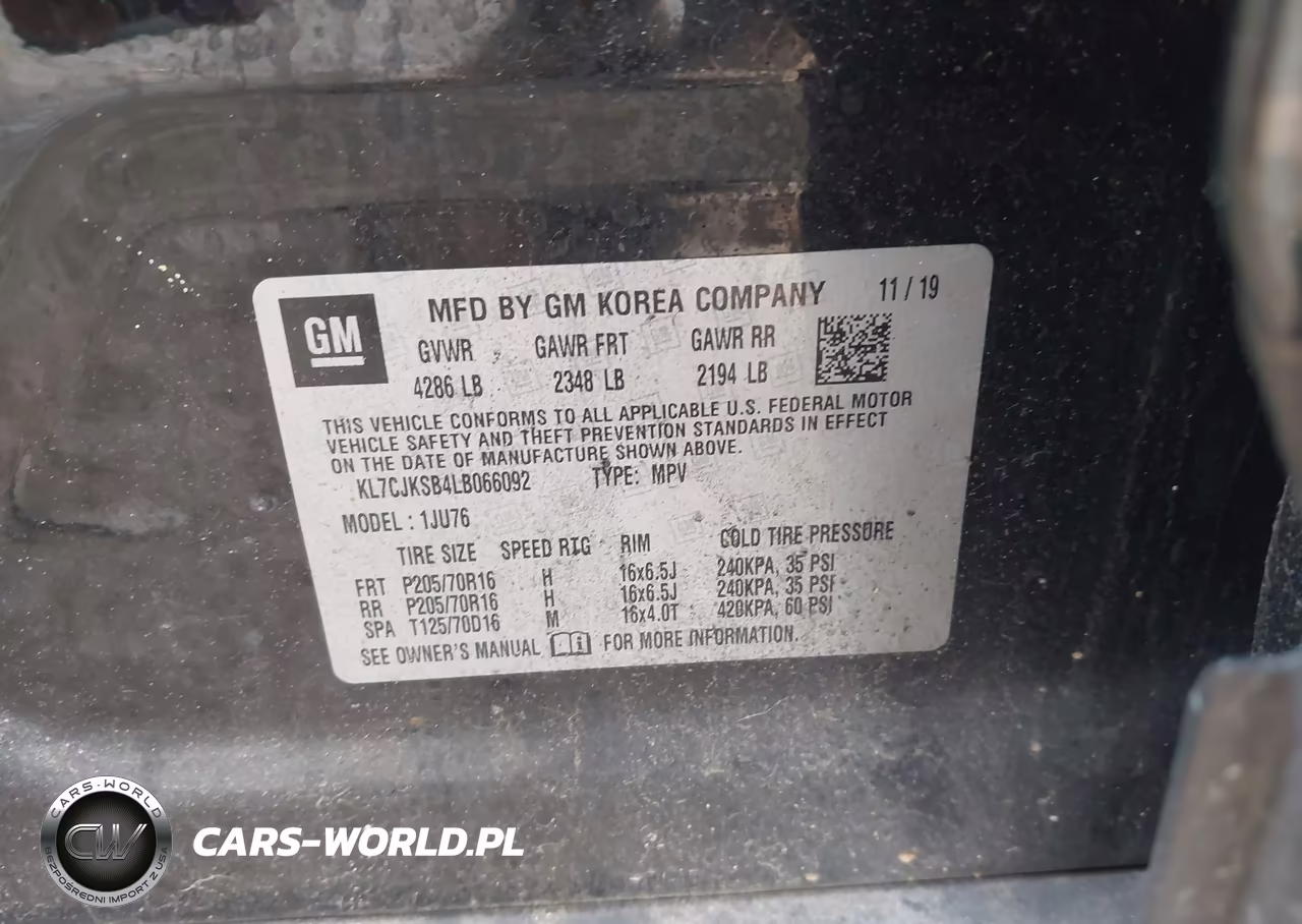 2020 Chevrolet Trax Fwd Ls VIN:KL7CJKSB4LB066092 - 9
