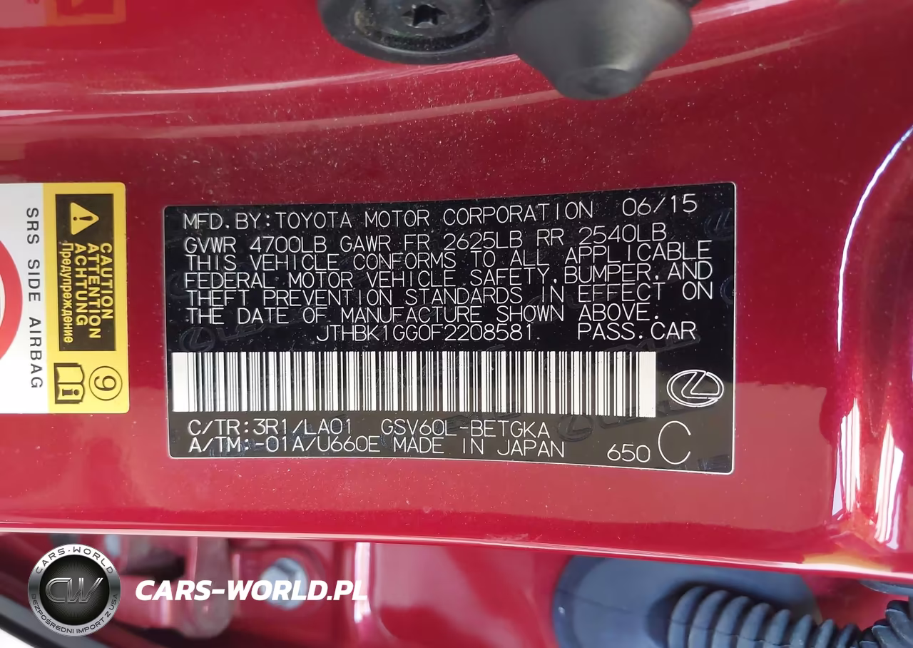 2015 Lexus Es 350 VIN:JTHBK1GG0F2208581 - 9