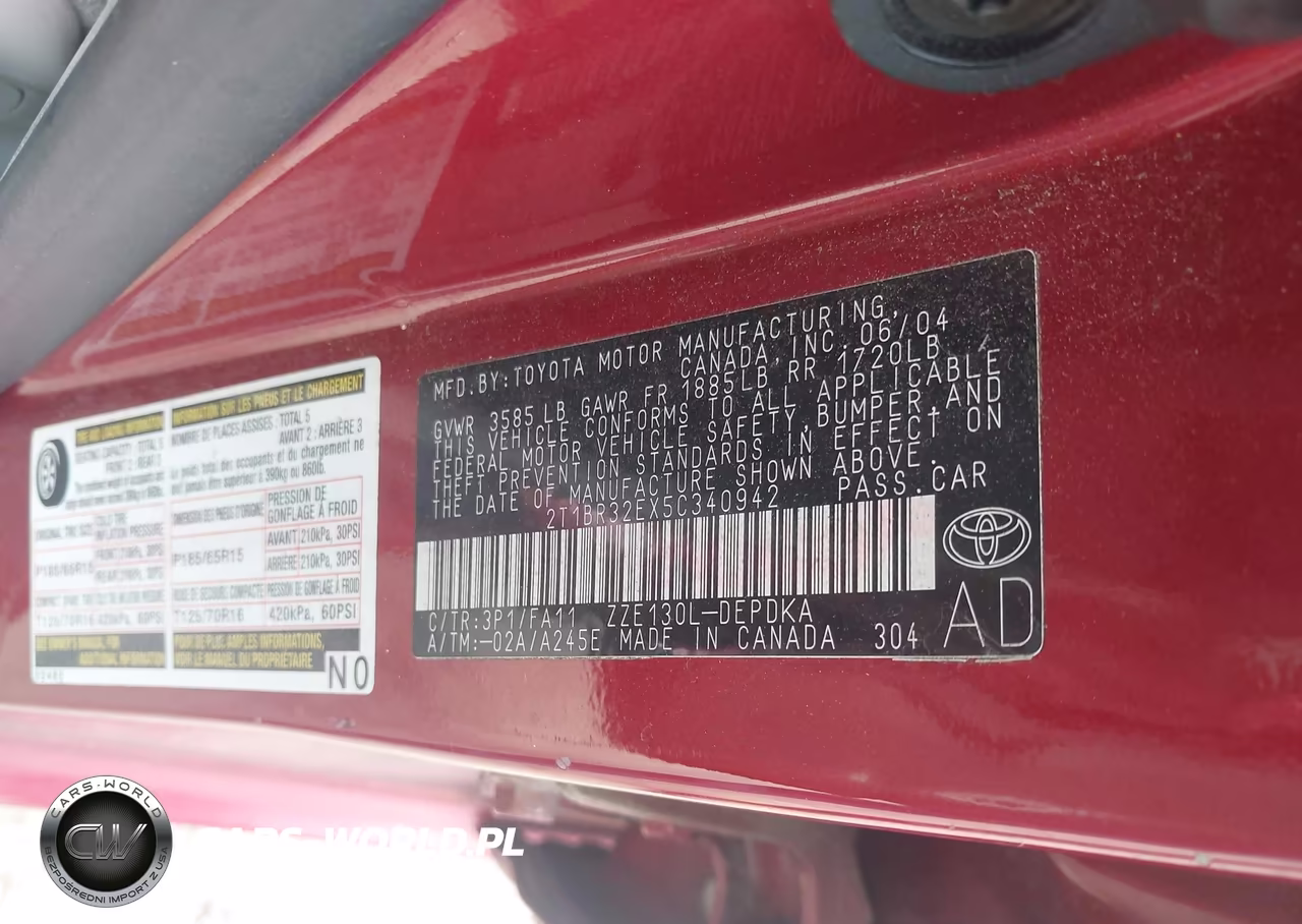 2005 Toyota Corolla Ce VIN:2T1BR32EX5C340942 - 9