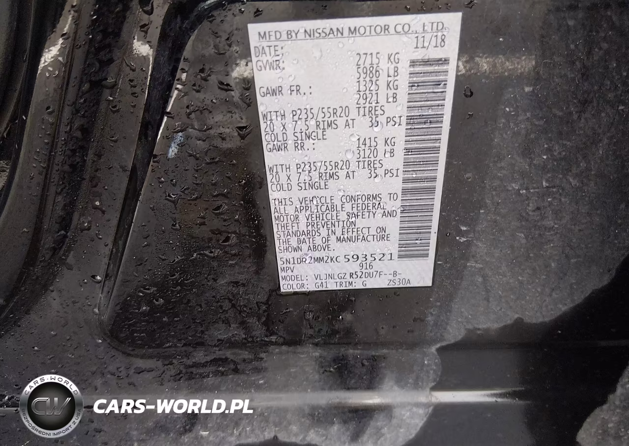 2019 Nissan Pathfinder Sl VIN:5N1DR2MM2KC593521 - 9