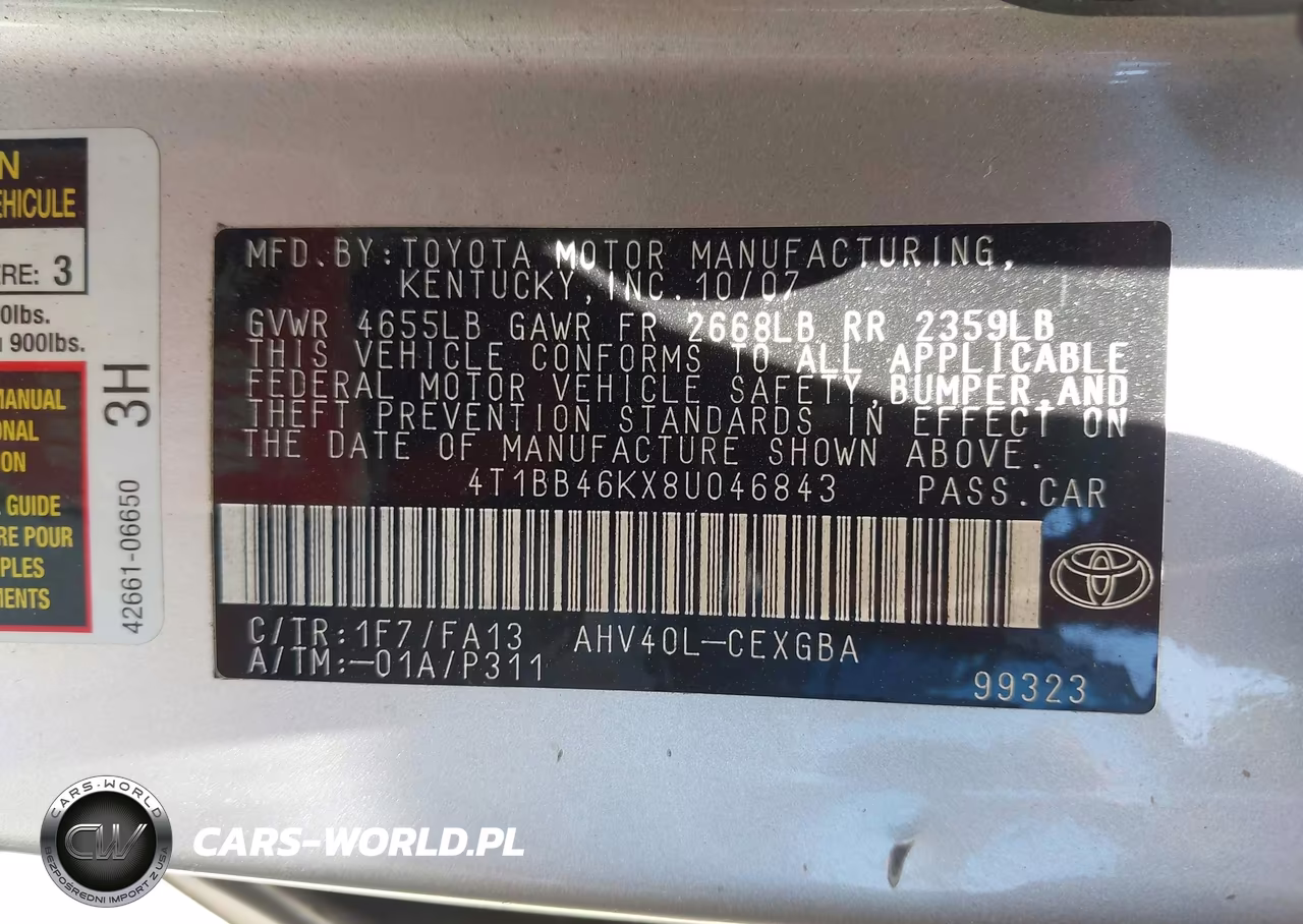2008 Toyota Camry Hybrid VIN:4T1BB46KX8U046843 - 9