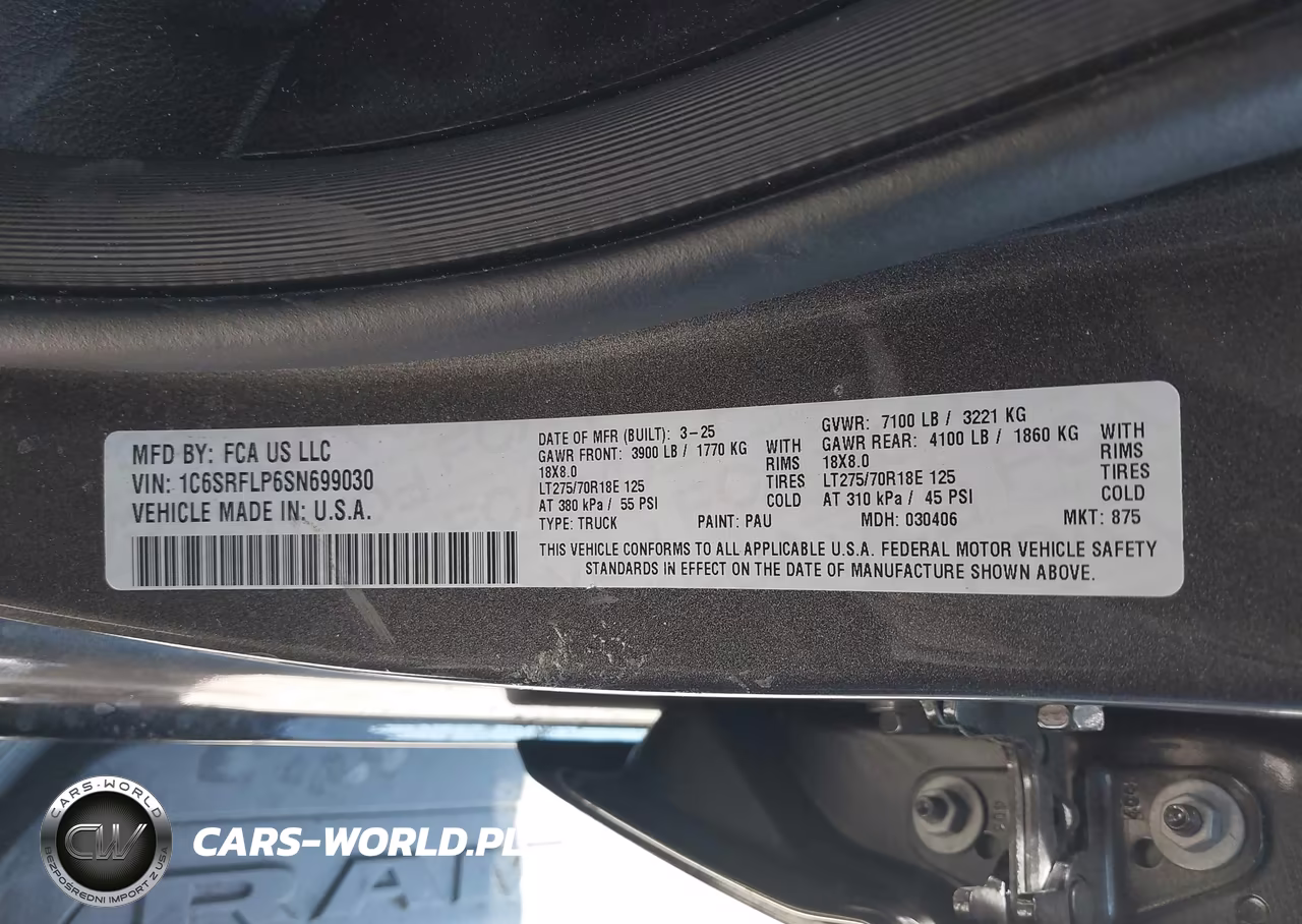 2025 Ram 1500 Rebel 4X4 5'7 Box VIN:1C6SRFLP6SN699030 - 9