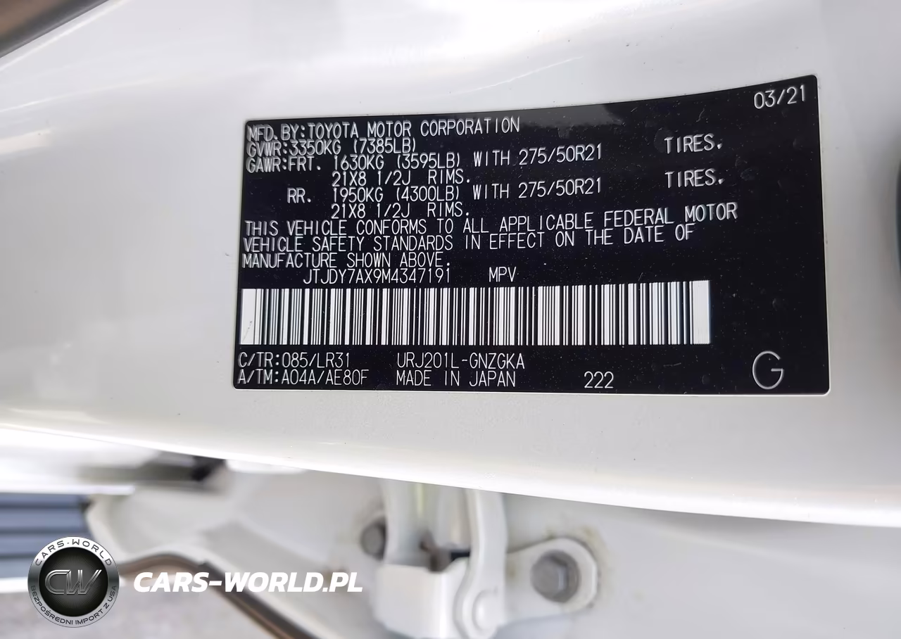 2021 Lexus Lx 570 Three-Row VIN:JTJDY7AX9M4347191 - 9
