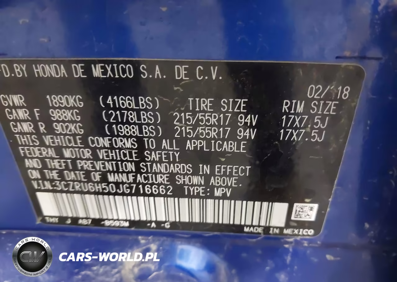 2018 Honda Hr-V Ex VIN:3CZRU6H50JG716662 - 9