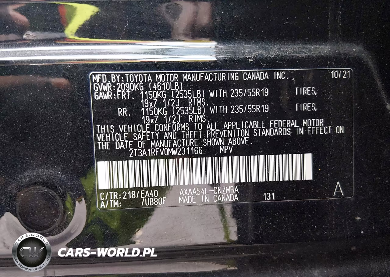 2021 Toyota Rav4 Xle Premium VIN:2T3A1RFV0MW231166 - 9